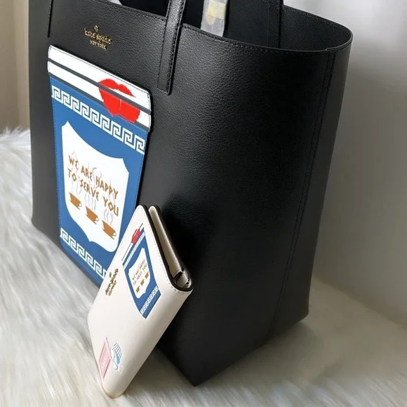 NWT💃Kate Spade Collectable Bundle Coffee Break Tote Shoulder and Wallet Set - Picture 2 of 11